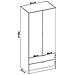 Guardaroba Pisanino, Mobile Appendiabiti Per Camera Da Letto, Armadio A 2 Ante Battenti E 2 Cassetti, 81x52h184 Cm, Bianco - Foto miniatura 3