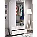 Guardaroba Pisanino, Mobile Appendiabiti Per Camera Da Letto, Armadio A 2 Ante Battenti E 2 Cassetti, 81x52h184 Cm, Bianco - Foto miniatura 4