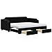 Divano Letto Estraibile Con Cassetti Nero 90x200 Cm In Tessuto - Foto miniatura 1