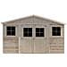 Casa Da Giardino In Legno Naturale 418x520 Cm / 20 M²- Magazzino Esterno Con Finestre - Capanno Da Giardino - Timbela M333 - Foto miniatura 1