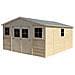 Casa Da Giardino In Legno Naturale 418x520 Cm / 20 M²- Magazzino Esterno Con Finestre - Capanno Da Giardino - Timbela M333 - Foto miniatura 2