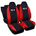 Coprisedili Auto Compatibili Per C1, Made In Italy, Set Di Copri Sedili Anteriori E Posteriori Con Copri Poggiatesta Incluso, Tessuto Poliestere, Colore - Nero \rosso - Foto miniatura 1