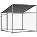 Gabbia Cani con Tetto e Porta Grigia 2x2x2 m in Acciaio Zincato - Foto miniatura 5