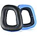 Cuscinetti Auricolari In Pu Per Logitech G35 G930 G430 F450 G331 G231 G431 G432 Black+blue - Foto miniatura 2
