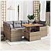 Set Divani Da Giardino 7 Pz Con Cuscini Beige In Polyrattan - Foto miniatura 3