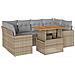 Set Divani Da Giardino 7 Pz Con Cuscini Beige In Polyrattan - Foto miniatura 1