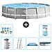 Piscina Fuori Terra - In Giro - 457x107 Cm - Grigio - Include Accessori Coordinati A2238 - Foto miniatura 1