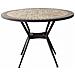 Brais - Tavolo Con Piano Rotondo E Mosaico Beige E Antracite - Foto miniatura 2