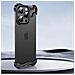 Custodia Con Cornice In Metallo Unica + Pellicola Per Obiettivo Per Iphone 12 Pro Black - Foto miniatura 3