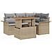 Set da Pranzo da Giardino da 5 Pezzi con Cuscini Beige Rattan Acacia - Foto miniatura 1