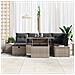 Set di Divani da Giardino Sette Pezzi con Cuscini Grigio Polyrattan - Foto miniatura 3