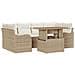 Set Divano Giardino 7 Pezzi con Cuscini Beige Rattan Polietileno Acacia, Divano Giardino Due Posti con Cuscini Beige Rattan Polietileno - Foto miniatura 1