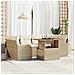 Set Divano Giardino 7 Pezzi con Cuscini Beige Rattan Polietileno Acacia, Divano Giardino Due Posti con Cuscini Beige Rattan Polietileno - Foto miniatura 2