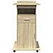 Leggio con Ruote e Cassetto Sonoma 55x55x107 cm in Multistrato - Foto miniatura 4