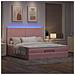 Struttura Letto Pouf con Materassi Rosa 180x200 cm Velluto - Foto miniatura 3