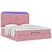 Struttura Letto Pouf con Materassi Rosa 180x200 cm Velluto - Foto miniatura 6