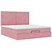 Struttura Letto Pouf con Materassi Rosa 180x200 cm Velluto - Foto miniatura 7