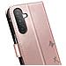Custodia A Portafoglio Per Galaxy A26 Design Premium Fiori Farfalla, Rosa Champagne - Foto miniatura 5