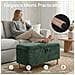 Poggiapiedi In Stoffa Rotondo Con Coperchio A Vassoio Reversibile, Poggiapiedi Multifunzionale Con Spazio Di Archiviazione Nascosto, Stabile Ed Elegante, Colore Verde - Foto miniatura 3