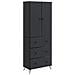 Set di armadi 2 pcs Nero 66 x 34,5 x 90 cm Legno ingegnerizzato - Foto miniatura 1