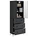 Set di armadi 2 pcs Nero 66 x 34,5 x 90 cm Legno ingegnerizzato - Foto miniatura 2