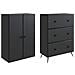 Set di armadi 2 pcs Nero 66 x 34,5 x 90 cm Legno ingegnerizzato - Foto miniatura 3