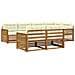 Set di divani da esterno con cuscino 7 pcs Naturale e Crema - Foto miniatura 1