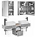 Set di Armadi da Bagno 5 pcs Grigio Cemento 53 x 15,5 x 70 cm - Foto miniatura 3