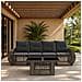 Set Divano da Giardino 5 pz Grigio e Grigio Scuro polyrattan - Foto miniatura 8