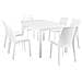 Set Tavolo Da Giardino Rettangolare Fisso Cm 150 X 90 Con 6 Sedie In Wicker Stampato Bianco Da Esterno Giardino - Foto miniatura 1