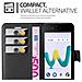 Custodia Compatibile Con Wiko Sunny 3 Mini In Nero Carbone - Coperchio Protettiva Con Chiusura Magnetica, Funzione Stand E Tasca Per Le Carte - Foto miniatura 6