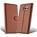 Custodia Compatibile Con Samsung Galaxy Note 5 In Marrone Pastello - Coperchio Protettiva Con Chiusura Magnetica, Funzione Stand E Tasca Per Le Carte - Foto miniatura 5