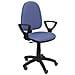 Modello 04cp Sedia Da Ufficio Ergonomica Con Meccanismo Di Contatto Permanente, Regolabile In Altezza E Ruote Parquet Sedile E Schienale Imbottiti In Tessuto Bali Colore Azzurro (braccioli Fissi Inclusi)  - Foto miniatura 1