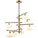 Sospensione Moderna A Sospensione In Ottone A 8 Luci Con Paralume Bianco, G9 - Foto miniatura 1