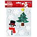 Adesivi Natalizi In Gel Per Finestre - Pupazzo Di Neve E Abete - Foto miniatura 1