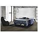 Divano Letto Addolorata, Divano A 3 Posti, 100% Made In Italy, Sofà Soggiorno Con Apertura Girevole, In Tessuto Imbottito, Con Braccioli Slim, Cm 200x95h90, Blu - Foto miniatura 2