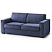 Divano Letto Addolorata, Divano A 3 Posti, 100% Made In Italy, Sofà Soggiorno Con Apertura Girevole, In Tessuto Imbottito, Con Braccioli Slim, Cm 200x95h90, Blu - Foto miniatura 3