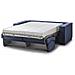 Divano Letto Addolorata, Divano A 3 Posti, 100% Made In Italy, Sofà Soggiorno Con Apertura Girevole, In Tessuto Imbottito, Con Braccioli Slim, Cm 200x95h90, Blu - Foto miniatura 4