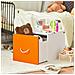 Scatola Porta Giochi Bambini Contenitore Giocattolo Per Bambini Ceste Portaoggetti Bianco E Arancione 40x40x35cm Kmb74-w Sobuy - Foto miniatura 3