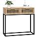 Tavolino Consolle 80x30x75 Cm Legno Multistrato E Ferro - Foto miniatura 3