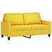 Divano A 2 Posti Giallo Chiaro 140 Cm In Tessuto - Foto miniatura 2