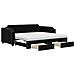 Divano Letto Estraibile Con Cassetti Nero 100x200 Cm In Tessuto - Foto miniatura 1