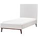 Letto Matrimoniale Velluto Bianco Sporco 90 X 200 Cm Bayonne - Foto miniatura 4