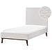 Letto Matrimoniale Velluto Bianco Sporco 90 X 200 Cm Bayonne - Foto miniatura 8