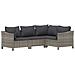 Set Divani da Giardino 9 pz con Cuscini in Polyrattan Grigio - Foto miniatura 3