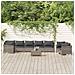 Set Divani da Giardino 9 pz con Cuscini in Polyrattan Grigio - Foto miniatura 6