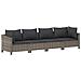 Set Divani da Giardino 9 pz con Cuscini in Polyrattan Grigio - Foto miniatura 9
