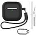 Custodia Per Airpods Con Portachiavi E Accessori Black  Airpods 4 Piatto - Foto miniatura 2