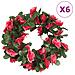 Ghirlande Fiori Artificiali Natale 6 Pz Rosa Rossa 250 Cm - Foto miniatura 1