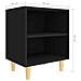 Comodino Con Gambe In Legno Massello Nero 40x30x50 Cm - Foto miniatura 5